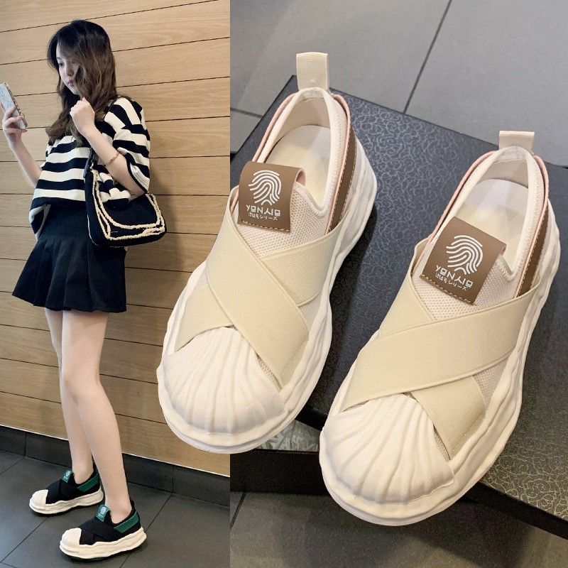 Thick Bottom Shell Head Dissolve Canvas Shoes Small White Shoes Skate Shoes