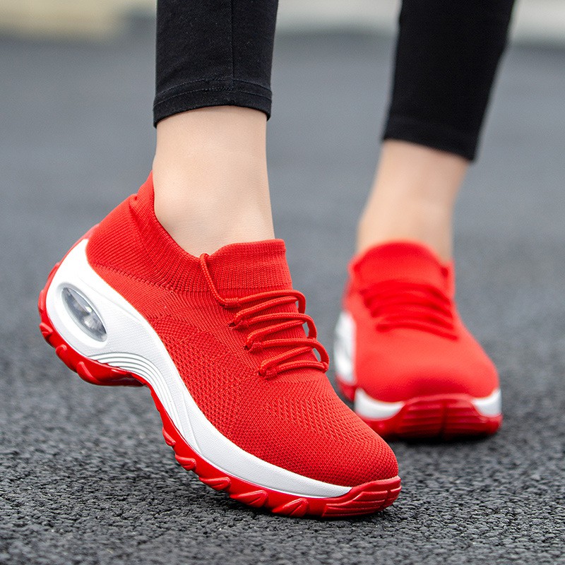 Amazon Cross-border Wish Plus Size Women's Shoes New Sneakers Women's Flying Woven Socks Shoes Rocking Shoes Casual Running Shoes