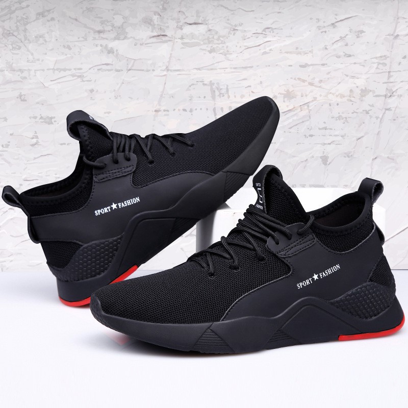 Men's Shoes Large Size Breathable Sneakers Fashion Casual Shoes Mesh Lace-up Flat Shoes For Men