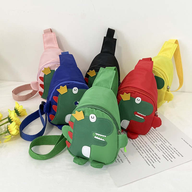 Children's Bags Cartoon Cute Little Dinosaur Chest Bag 2021 Spring New Trendy Children's Gift Bags Wholesale