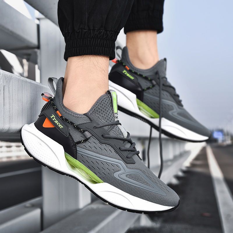 Spring New Korean Version Of Trendy Casual Shoes Men's Breathable Flying Weaving Men's Sports Shoes Student Running Shoes Men's Shoes