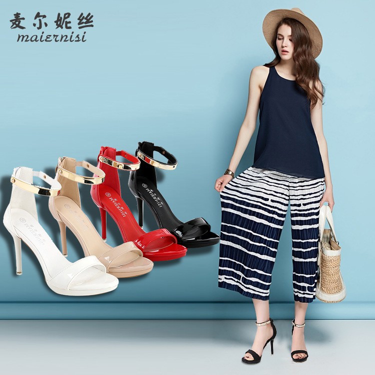 2022 Summer New Fish Mouth Sandals European And Beautiful Women's Large Size High-heeled Waterproof Platform Word With Shoes Women's Shoes On Behalf Of