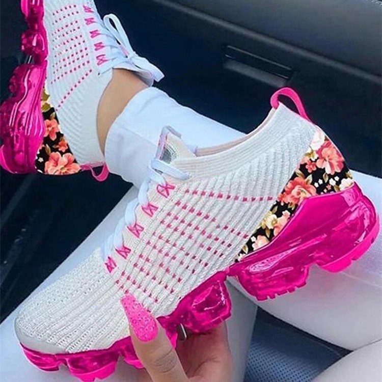2021 Summer New Air Cushion Bottom Increase Women's Shoes Trendy Shoes Mesh Surface Breathable Casual Sports Shoes Large Size Foreign Trade